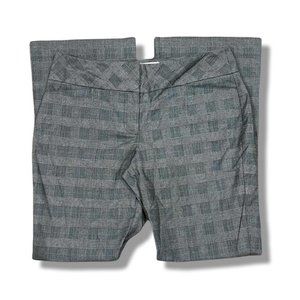 Low Waisted Blue, Black, and White patterned flare pants